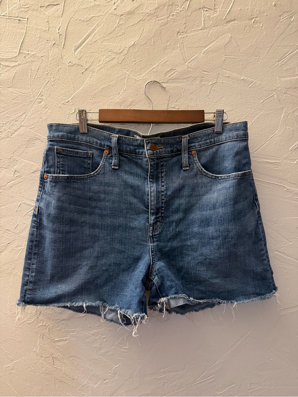 Madewell High-Rise Blue Denim Women's Shorts Cutoff Edition, Size 31